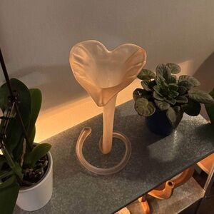 Italy Heart-Shaped Frosted Glass Vase - Peach Tone